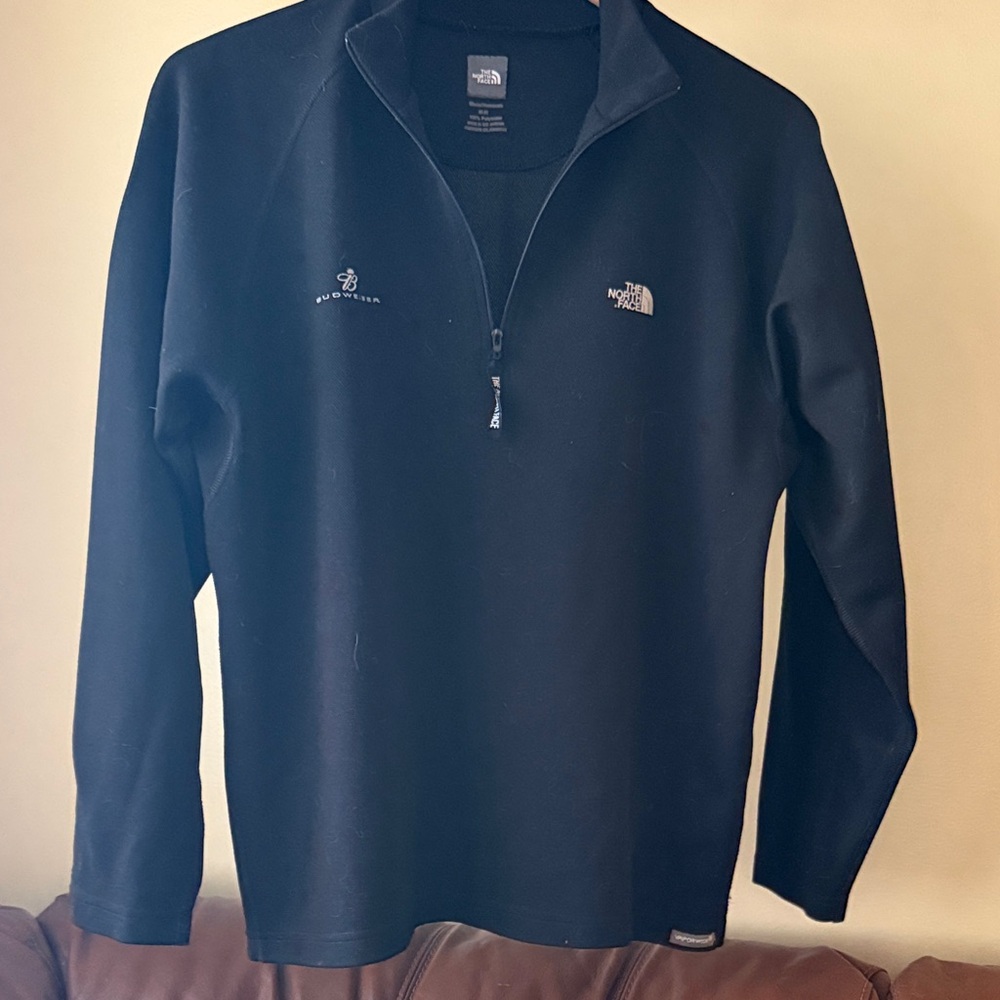 The North Face Men's Black Half-Zip - Budweiser Crown logo - Size M